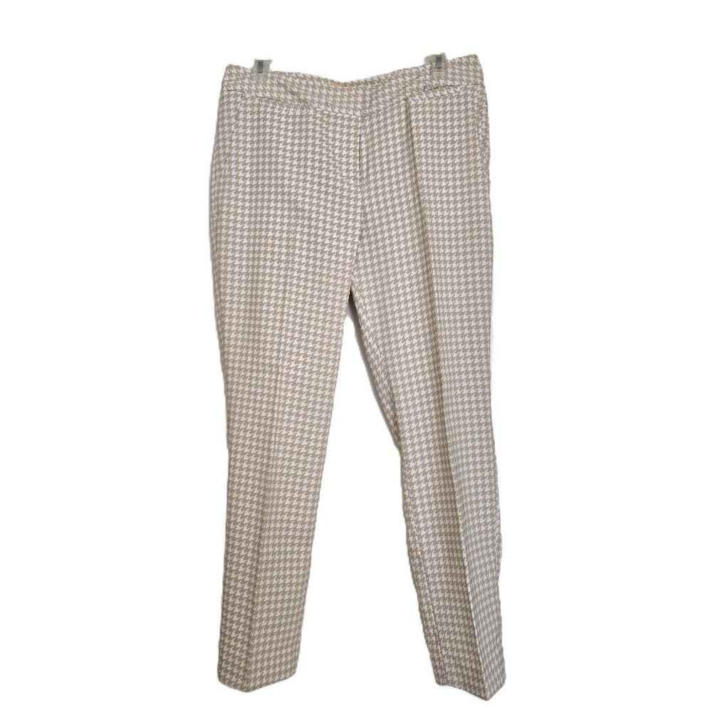 Sport Haley Tan & White Houndstooth Ankle Pants - Size 10